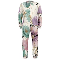 Flowers Pattern Floral Onepiece Jumpsuit (men) by Sabxi