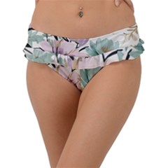 Flowers Pattern Floral Frill Bikini Bottoms by Sabxi