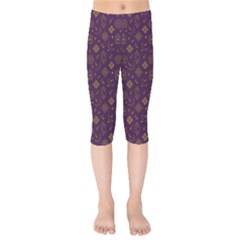 Moon Stars Pattern Kids  Capri Leggings  by Sabxi