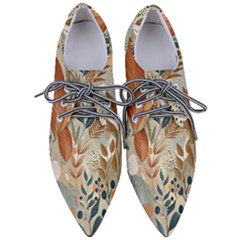 Leaves Pattern Flora Pointed Oxford Shoes by Sabxi