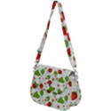 Strawberry Fruit Pattern Leaves Saddle Handbag View2