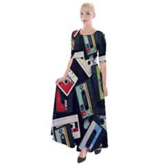 Abstract Case Half Sleeves Maxi Dress by kyorashop23