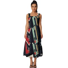 Abstract Case Square Neckline Tiered Midi Dress by kyorashop23