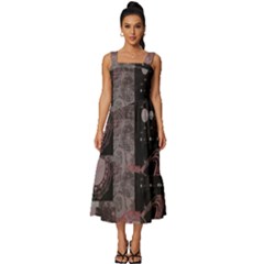 Aesthetic , Aesthetic, Dark Square Neckline Tiered Midi Dress by kyorashop23