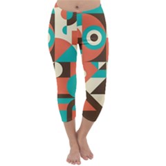 Retro Colorful Background, Retro Abstraction Capri Winter Leggings  by kyorashop23