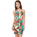 Retro Colorful Background, Retro Abstraction Summer Tie Front Dress View1