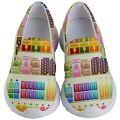Supermarket Shelf Products Snacks Kids Lightweight Slip Ons by Cemarart