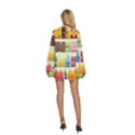 Supermarket Shelf Products Snacks Round Neck Long Sleeve Bohemian Style Chiffon Mini Dress View4