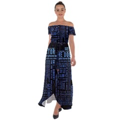 Doctor Who Tardis Off Shoulder Open Front Chiffon Dress by Cemarart