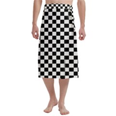 Pattern Checkered Squares Black White Pattern Traditional Men s Hawaiian Lavalava Ie Faitaga Wrap Skirt by Sabxi