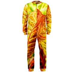 Leaves Plant Pattern Croton Nature Onepiece Jumpsuit (men) by Sabxi