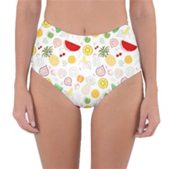 Pattern Seamless Texture Fruit Reversible High-waist Bikini Bottoms by Sabxi