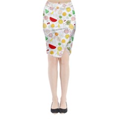 Pattern Seamless Texture Fruit Midi Wrap Pencil Skirt by Sabxi