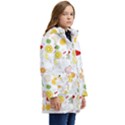 Pattern Seamless Texture Fruit Kids  Hooded Longline Puffer Jacket View2