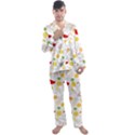 Pattern Seamless Texture Fruit Men s Long Sleeve Satin Pajamas Set View1