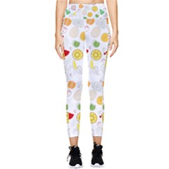 Pattern Seamless Texture Fruit Pocket Leggings  by Sabxi