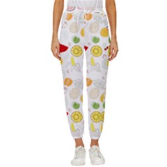 Pattern Seamless Texture Fruit Women s Cropped Drawstring Pants by Sabxi