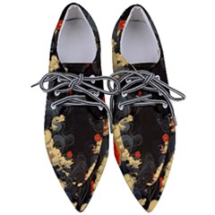 Korean Art Flowers Asian Pattern Pointed Oxford Shoes by Sabxi