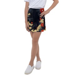 Korean Art Flowers Asian Pattern Kids  Tennis Skirt by Sabxi