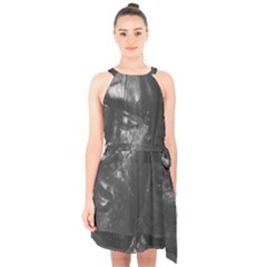 Bob Marley Halter Collar Waist Tie Chiffon Dress by bestdesignintheworld