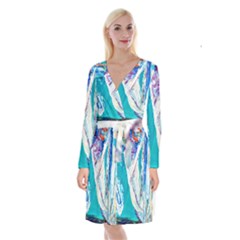 Sailing Boat Long Sleeve Velvet Front Wrap Dress by bestdesignintheworld