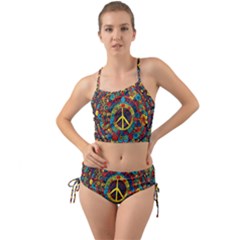 Peace Abstract Pattern Creative Drawing Mini Tank Bikini Set by Posterlux