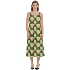 Retro 1880s Flowers Pattern 15 Casual Spaghetti Strap Midi Dress by violetheavensky