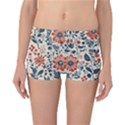 Retro Scandinavian Nordic Flowers Pattern Reversible Boyleg Bikini Bottoms View1