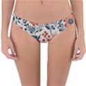 Retro Scandinavian Nordic Flowers Pattern Reversible Hipster Bikini Bottoms View1