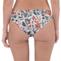 Retro Scandinavian Nordic Flowers Pattern Reversible Hipster Bikini Bottoms View2