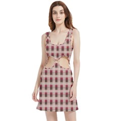 Retro 60s 50s Plaid Pattern 2 Velour Cutout Dress by violetheavensky