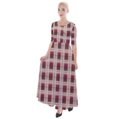 Retro 60s 50s Plaid Pattern 2 Half Sleeves Maxi Dress by violetheavensky