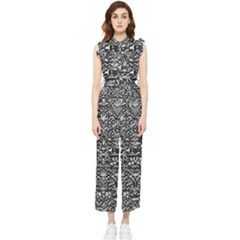 Gothic Leaf Pattern 2 Women s Frill Top Chiffon Jumpsuit by violetheavensky