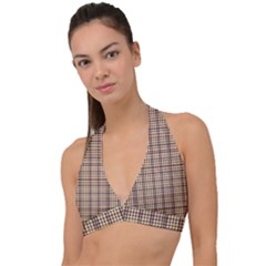 Retro 60s 50s Plaid Pattern 3 Halter Plunge Bikini Top by violetheavensky