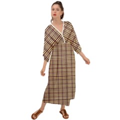 Retro 60s 50s Plaid Pattern 3 Grecian Style  Maxi Dress by violetheavensky