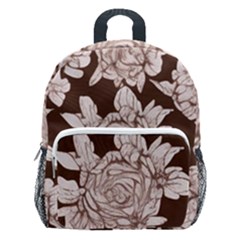 Mid Century Retro Floral 1970s 1960s Pattern 106 Kids  Age 5-10 Lightweight School Backpack With Side Pockets by violetheavensky
