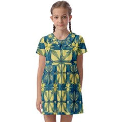 Royal Fractal Pattern 2 Kids  Asymmetric Collar Dress by violetheavensky