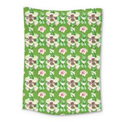 Retro 1880s Flowers Pattern 4 Medium Tapestry by violetheavensky