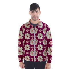Retro 1880s Flowers Pattern Men s Windbreaker by violetheavensky