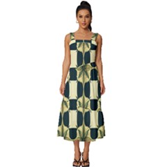 Royal Fractal Pattern Square Neckline Tiered Midi Dress by violetheavensky