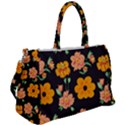 Retro 40s 50s Flowers Pattern Halloween 3 Duffel Travel Bag View2