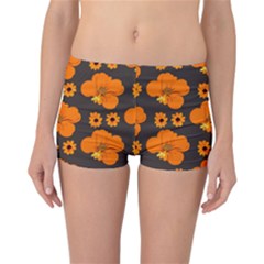 Retro 40s 50s Flowers Pattern Halloween 2 Reversible Boyleg Bikini Bottoms by violetheavensky