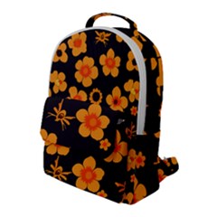 Retro 40s 50s Flowers Pattern Halloween Flap Pocket Backpack (large) by violetheavensky
