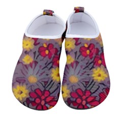 Mid Century Retro Floral 1970s 1960s Pattern 90 Men s Sock-style Water Shoes by violetheavensky