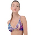 Abstract Fractal Art Swirl Pattern Knot Up Bikini Top View1