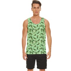 Leaves Pattern Texture Seamless Men s Wide Collar Tank Top by Hannah976