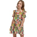Template Christmas Pattern Kids  Frilly Sleeves Pocket Dress View3