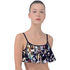 Jesus Christ Modern Halftone Pattern Frill Bikini Top by snek