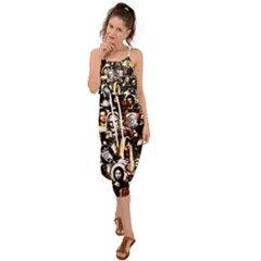 Jesus Christ Modern Halftone Pattern Waist Tie Cover Up Chiffon Dress by snek