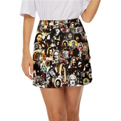 Jesus Christ Modern Halftone Pattern Mini Front Wrap Skirt by snek